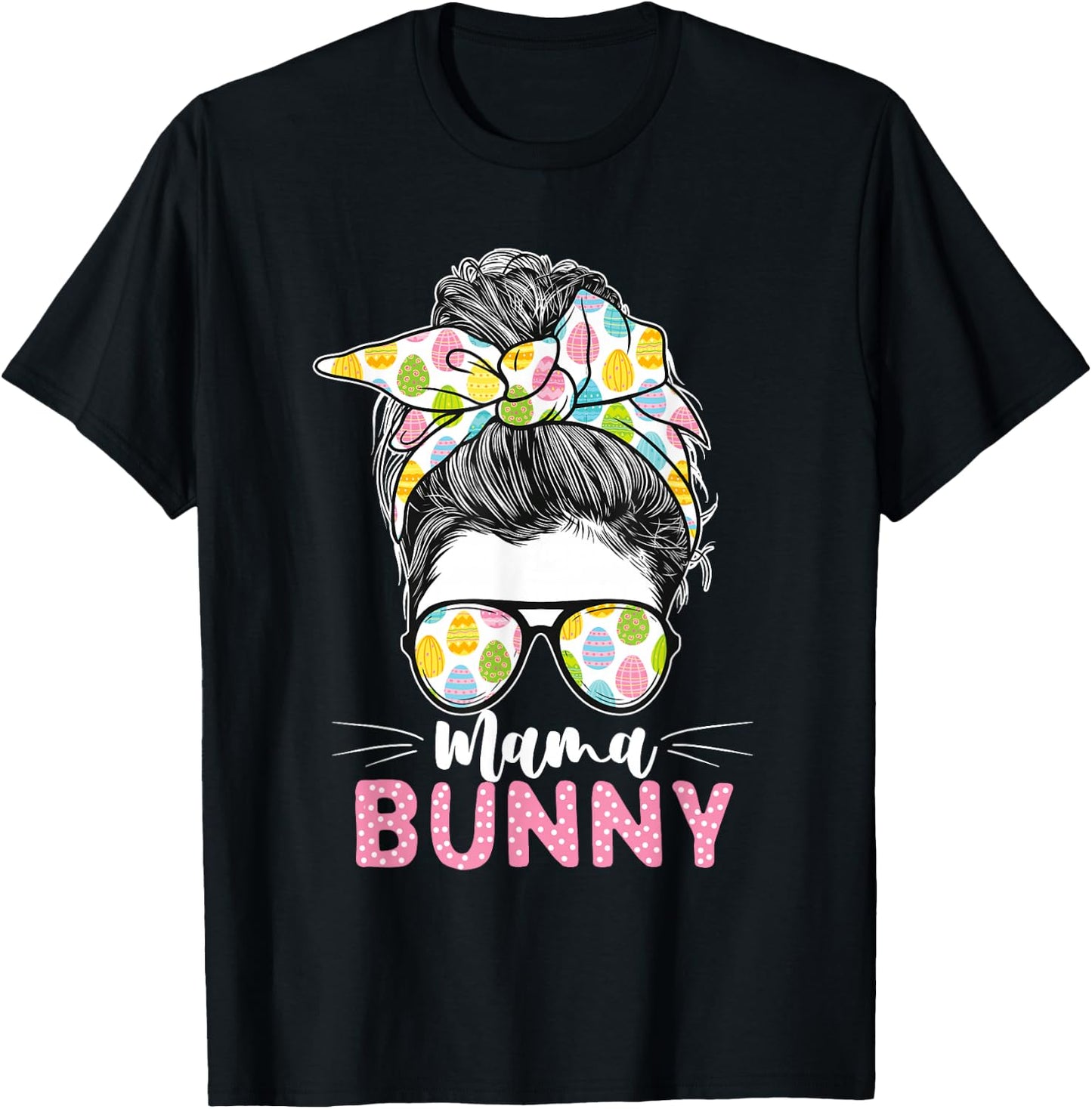Mama Bunny - Leopard Sunglasses Easter Sunday Bunny T-Shirt - T-Shirt | Black