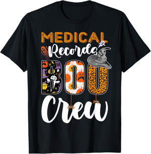 Medical Records Boo Crew Halloween Matching MRT T-Shirt - T-Shirt | Black