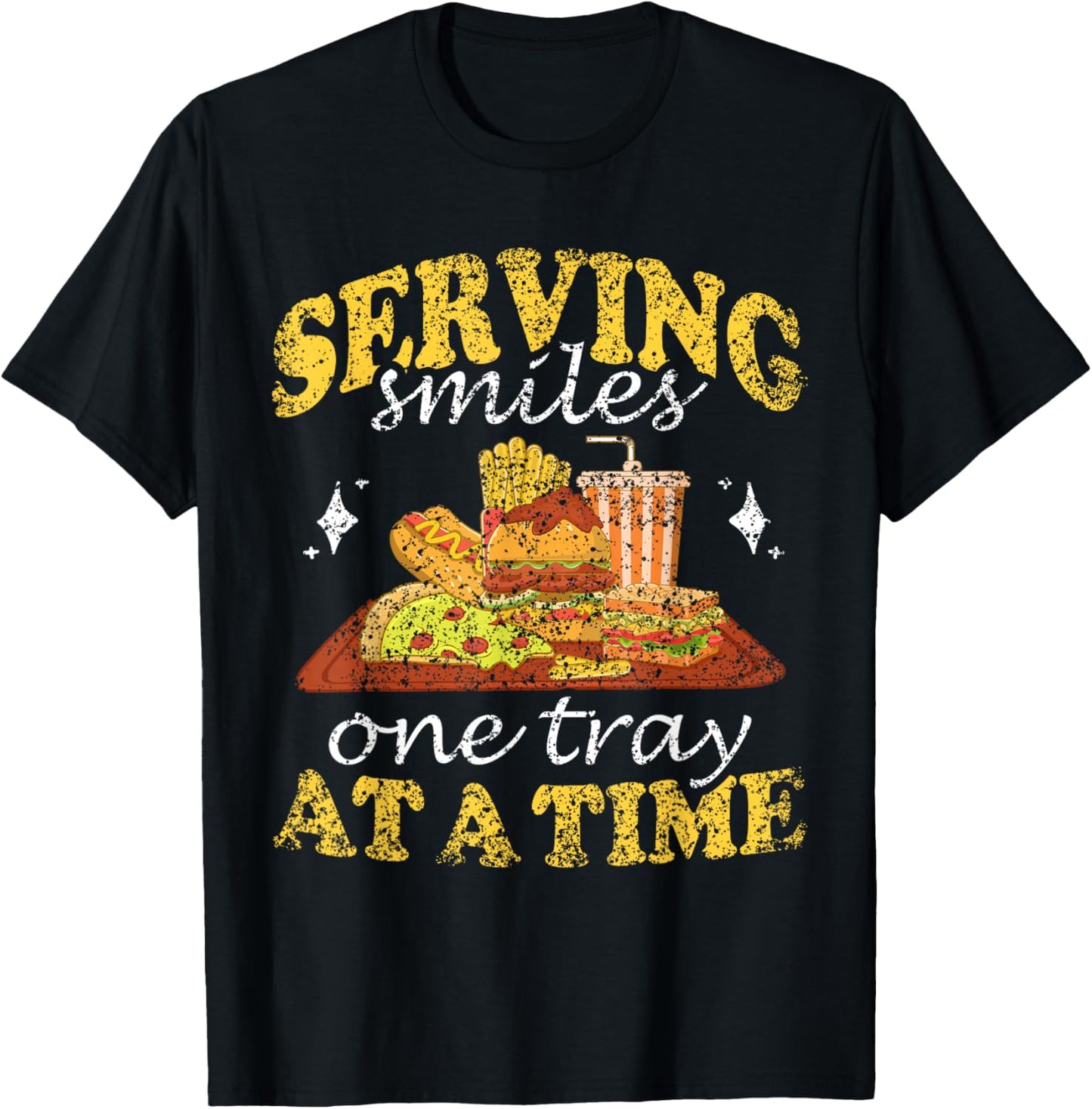 Serving Smiles One Tray At A Time Ladies Cafeteria Worker T-Shirt - T-Shirt | Black