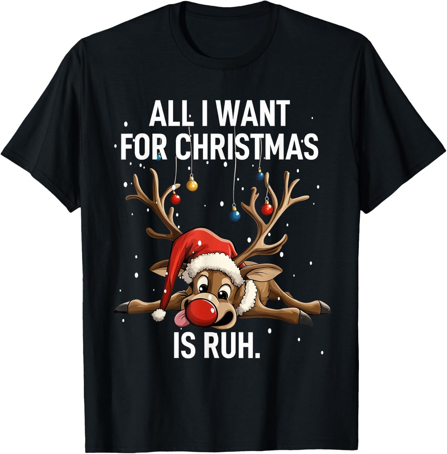 Christmas Shirt Men's Gifts Funny Reindeer , black T-Shirt - T-Shirt | Black