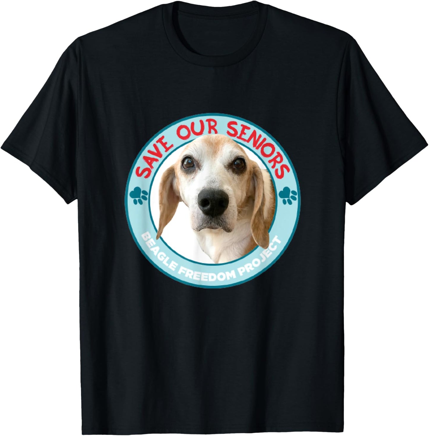 Beagle Freedom Project- Rescue Dogs- Save Our Seniors T-Shirt - T-Shirt | Black