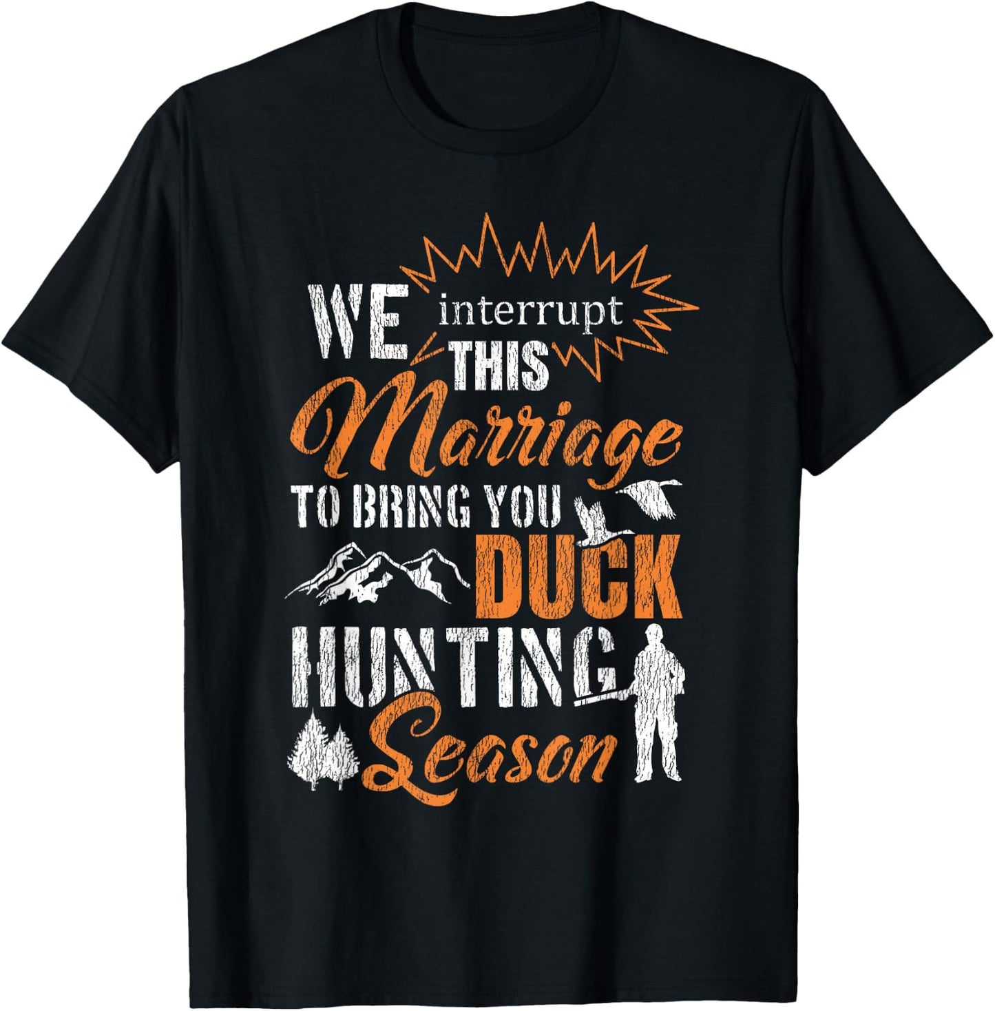 Duck Hunting Hunter Husband Wife Marriage Vintage We T-Shirt - T-Shirt | Black