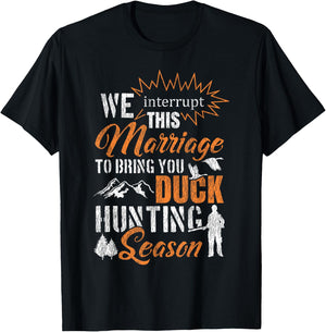 Duck Hunting Hunter Husband Wife Marriage Vintage We T-Shirt - T-Shirt | Black
