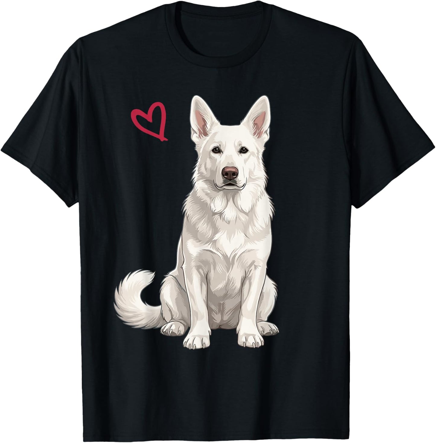 White German Shepherd T-Shirt - T-Shirt | Black