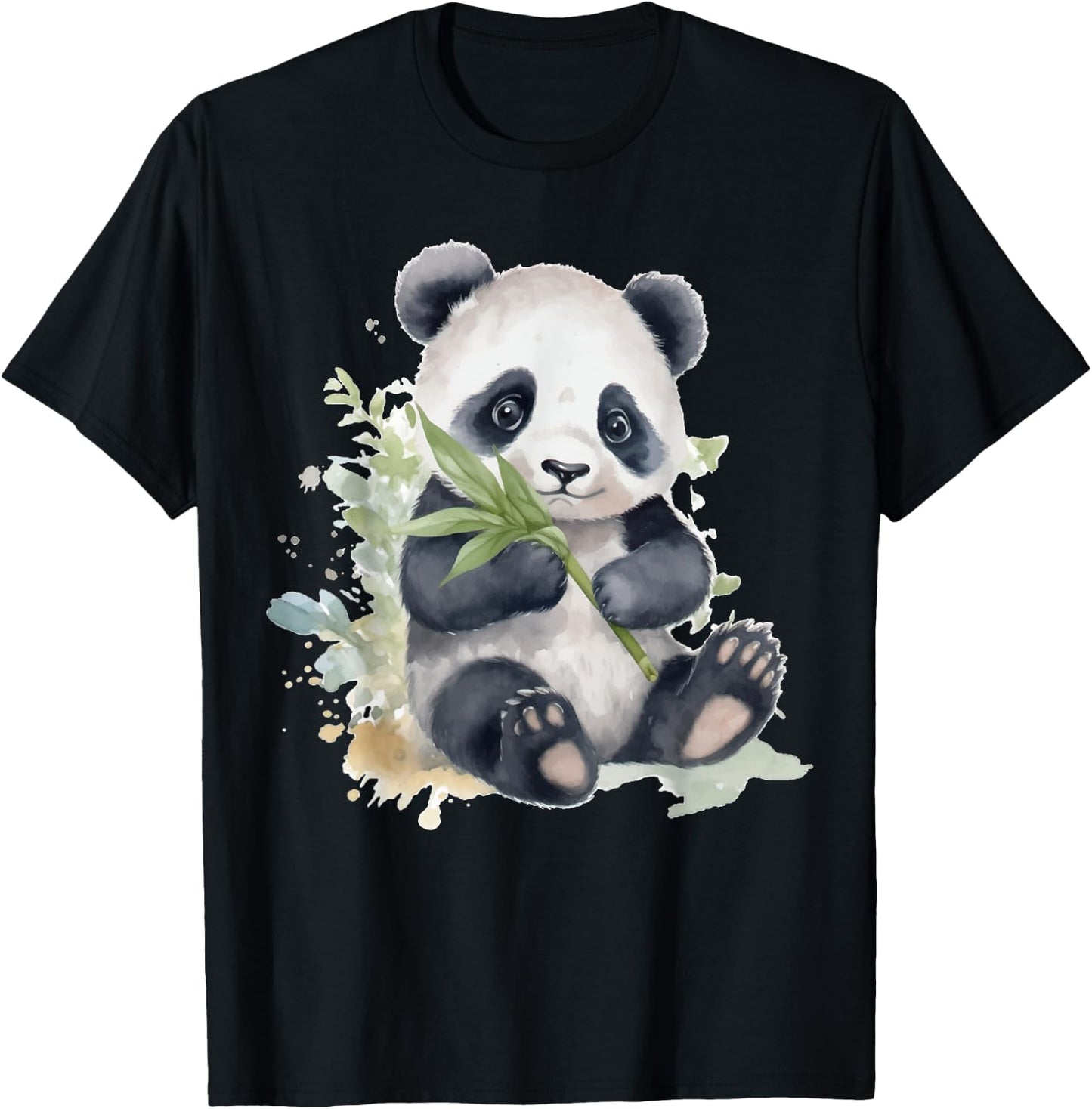 Watercolor Panda T-Shirt - T-Shirt | Black