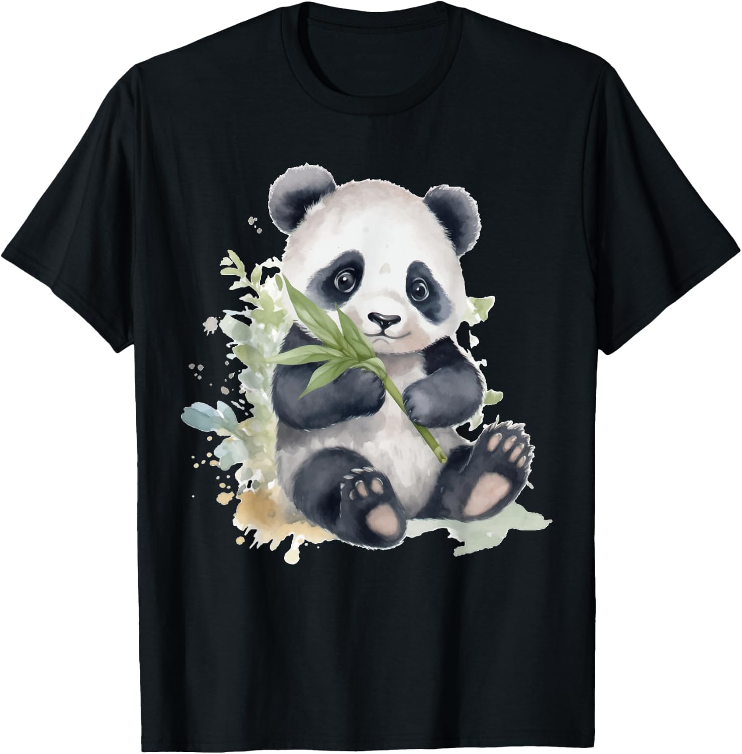Watercolor Panda T-Shirt - T-Shirt | Black