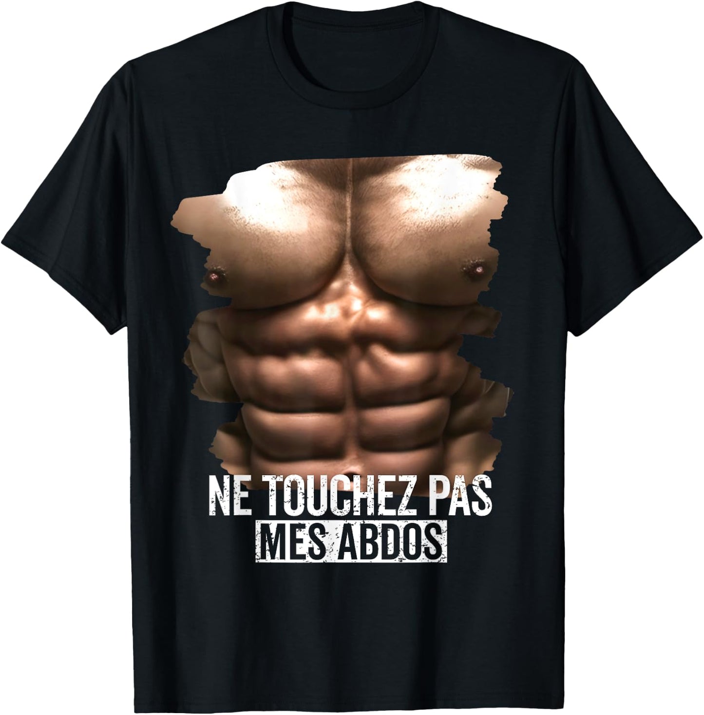 Fake Abs Humor Fake Muscle, Sixpack and Fake Ab Funny , Black, S T-Shirt - T-Shirt | Black