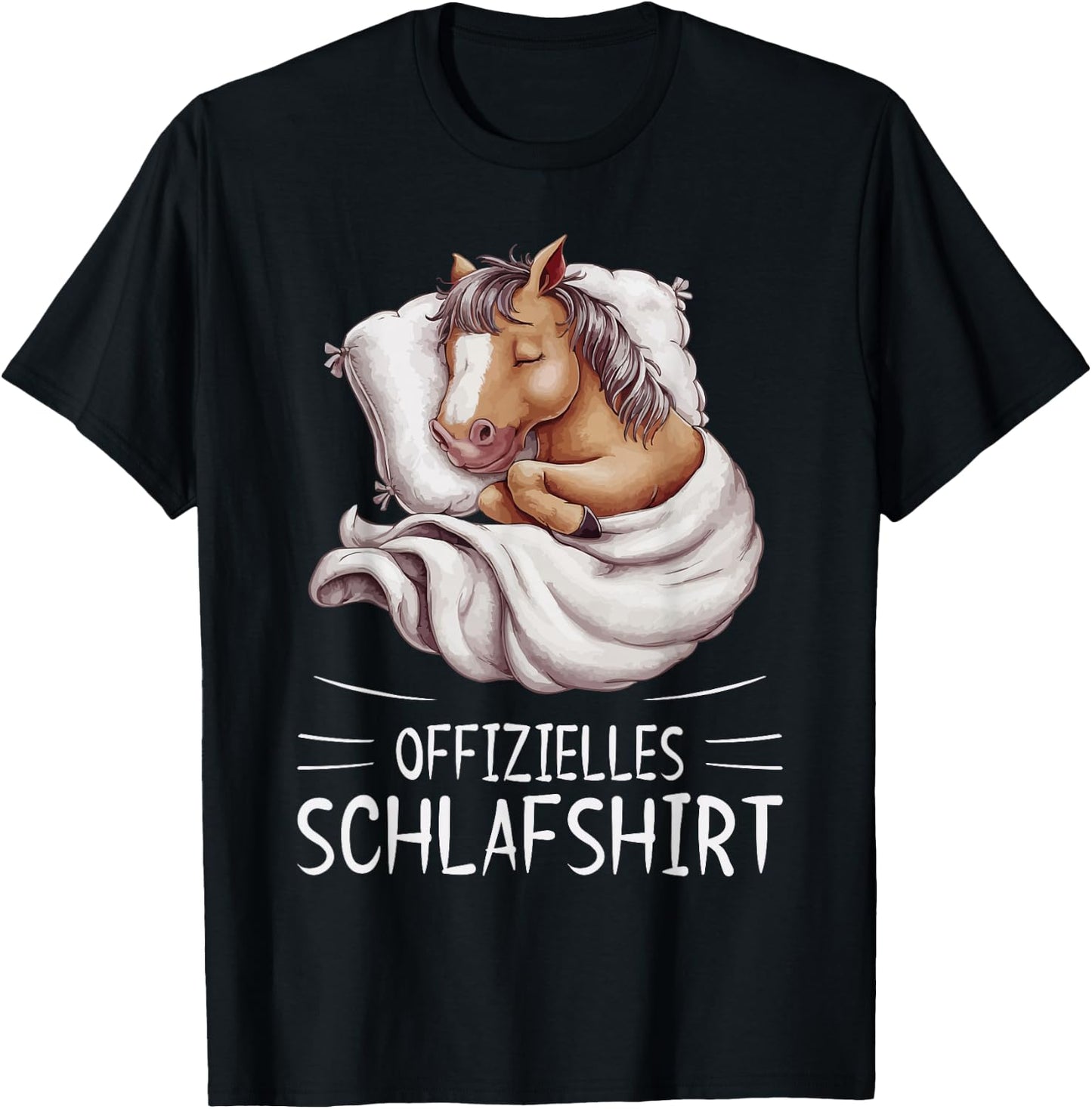 Official Sleep Shirt Horse Pyjamas , black T-Shirt - T-Shirt | Black