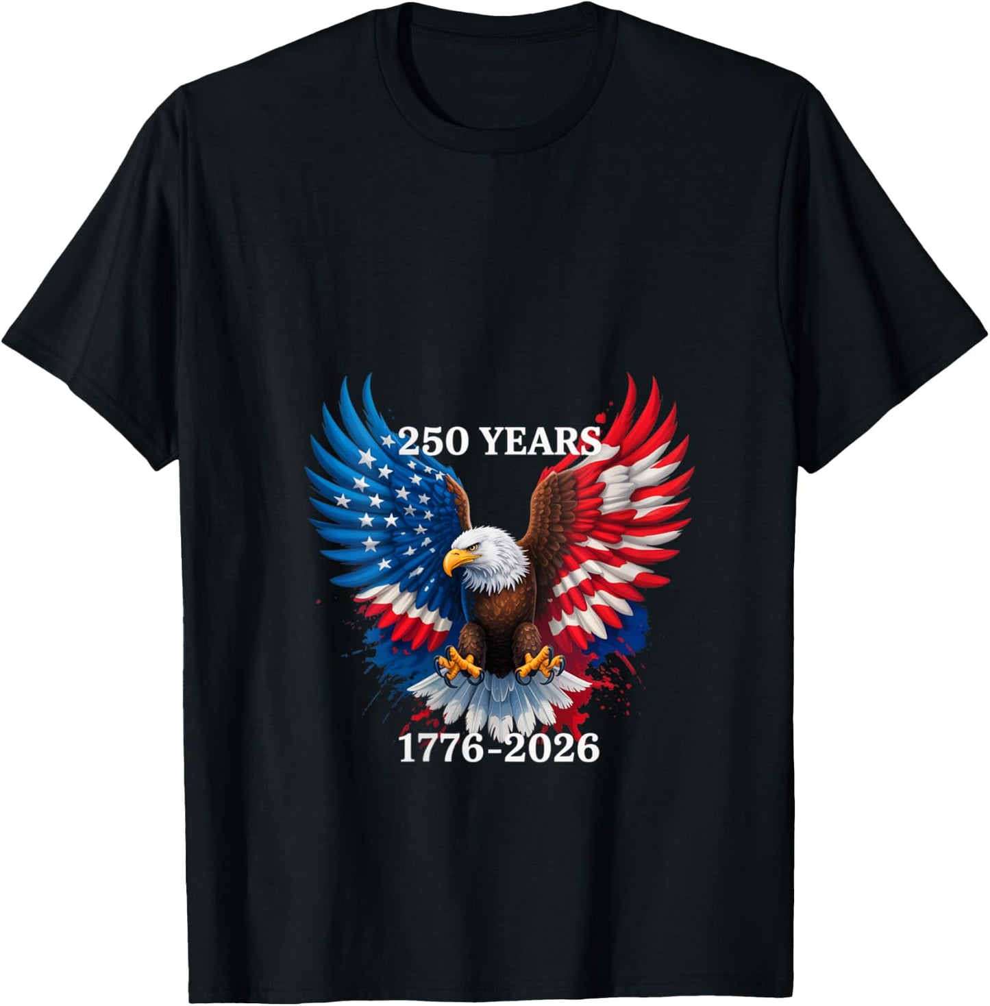 Women's 250 Years American 1776 2026 250th USA Birthday 4th of July V-Neck T-Shirt - T-Shirt | Black