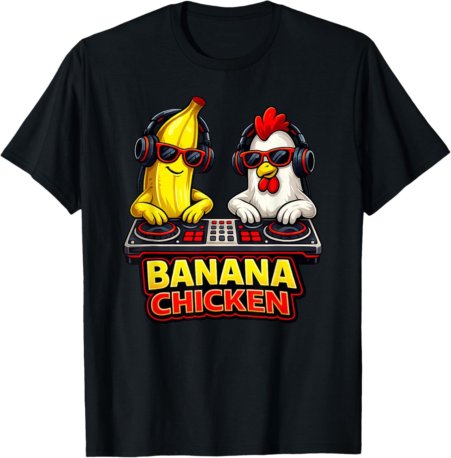 Chicken Banana Boys Kids Youth Funny T-Shirt - T-Shirt | Black