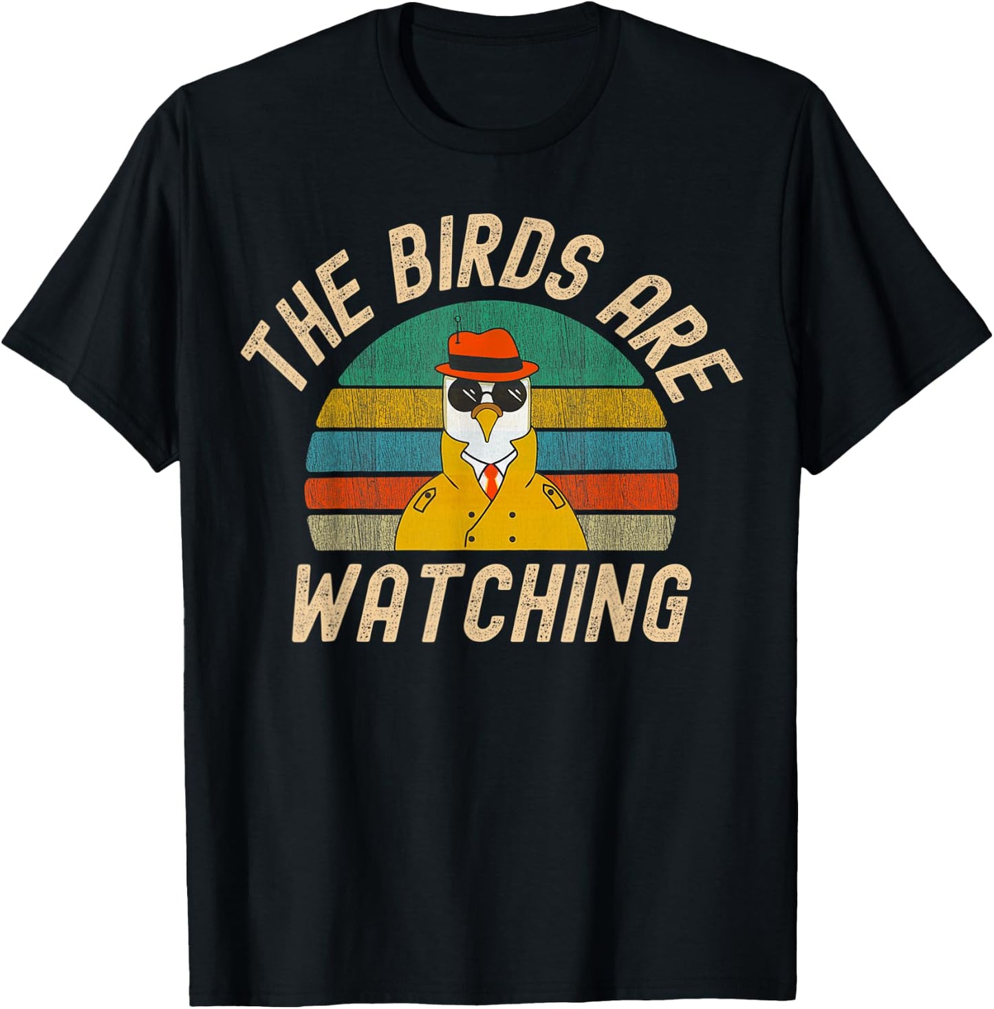 The Birds Are Watching Wake Up America Birds Arent Real T-Shirt - T-Shirt | Black