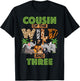 3rd Birthday Zoo Safari Jungle Cousin Of The Wild and Three T-Shirt - T-Shirt | Black
