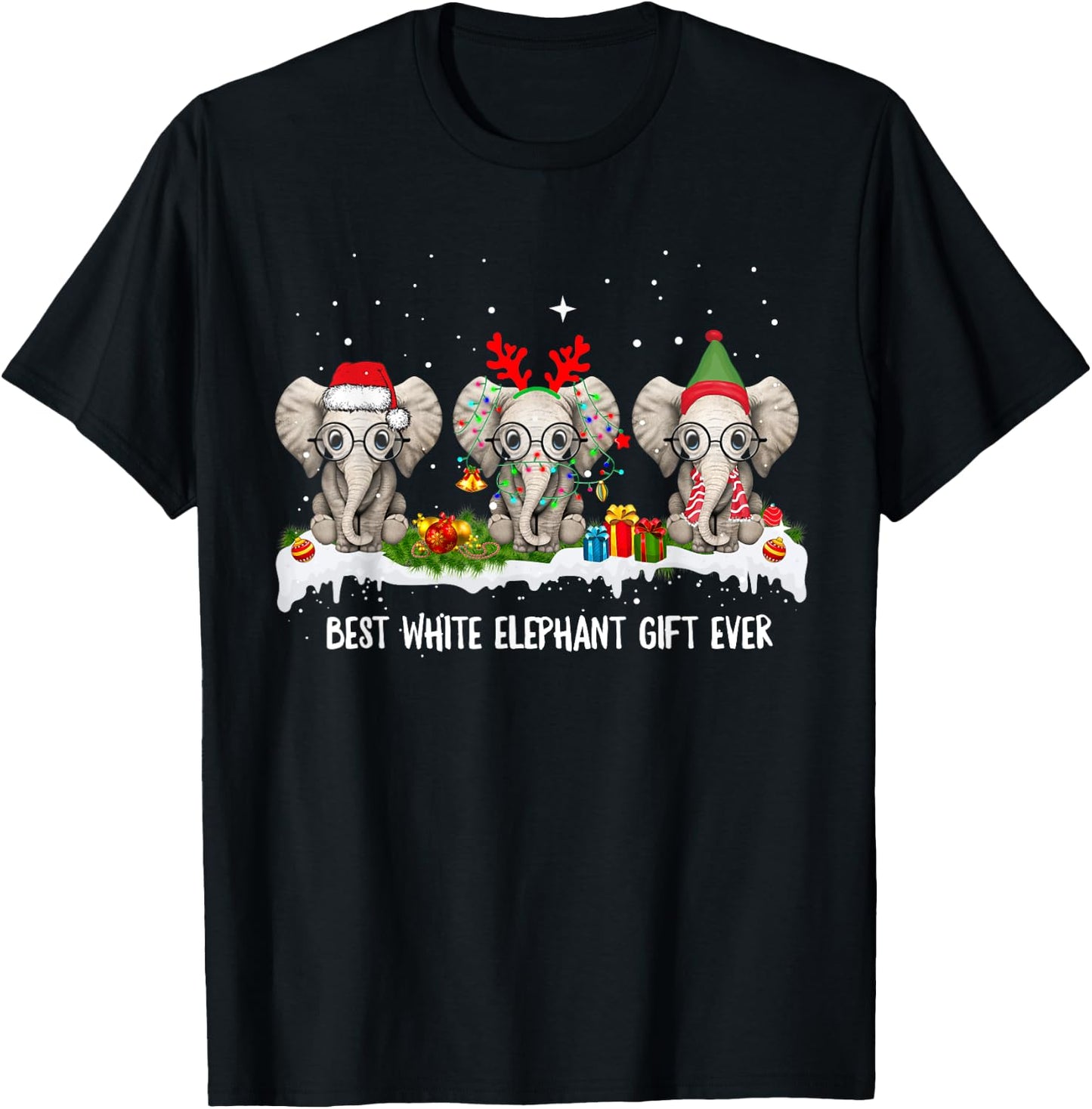 Best White Elephant Gift Ever Funny For Merry Christmas T-Shirt - T-Shirt | Black
