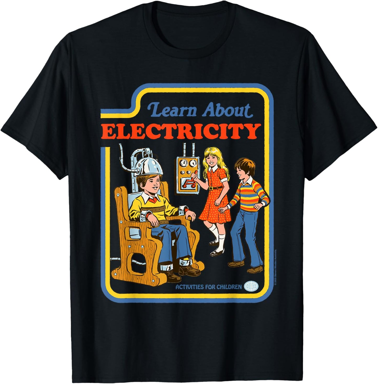 Learn About Electricity Sarcastic Retro Funny Adult Humor T-Shirt - T-Shirt | Black