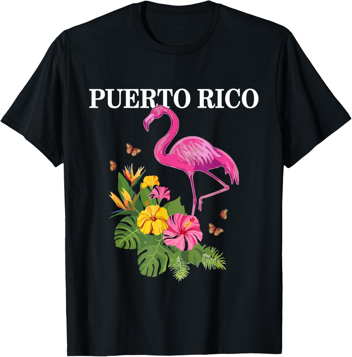 Puerto Rico Flamingo Pride Puerto Rican Souvenir Vintage T-Shirt - T-Shirt | Black