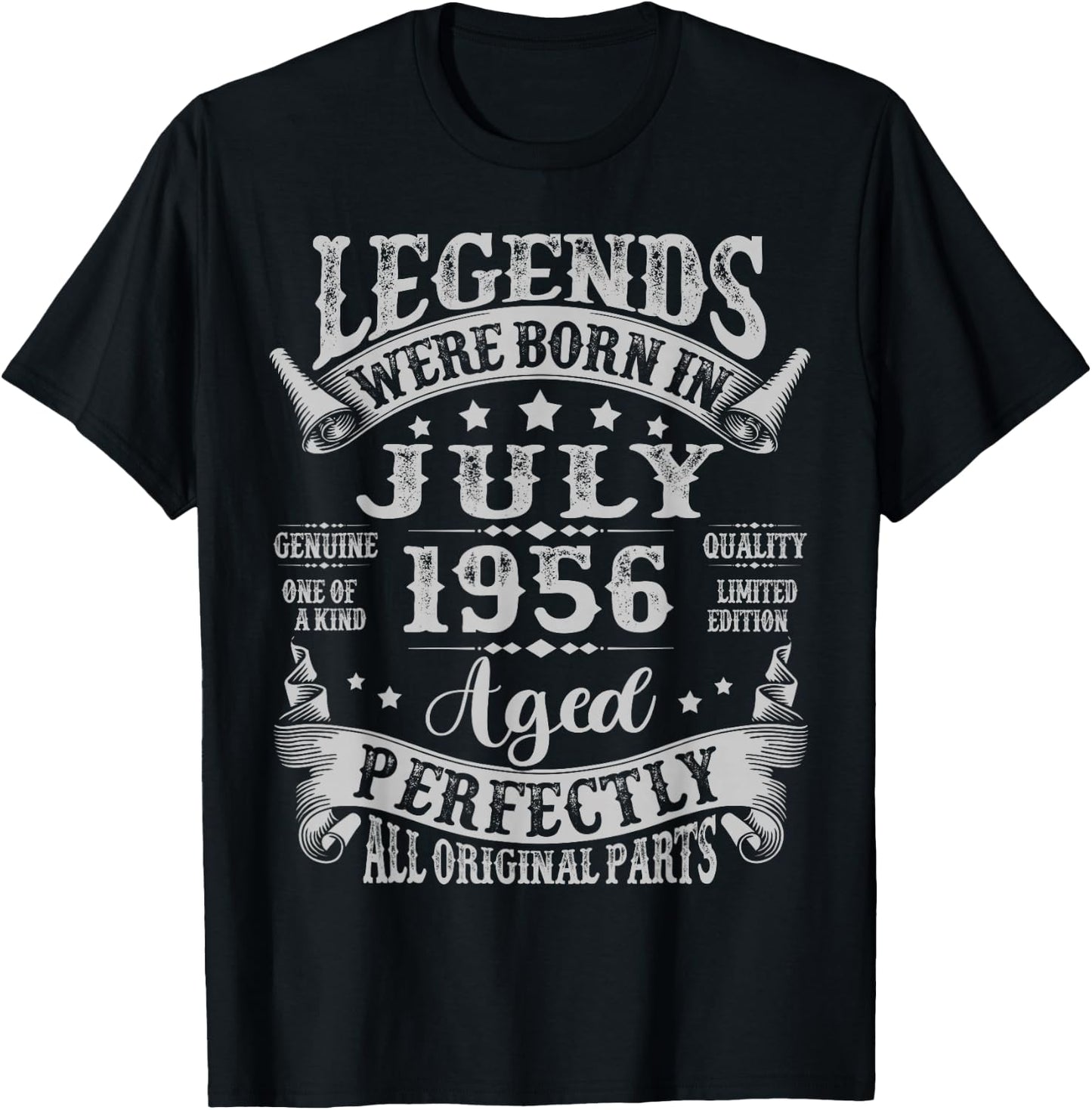 Legends Were Born in July 1956 Vintage 69th Birthday Men Dad T-Shirt - T-Shirt | Black