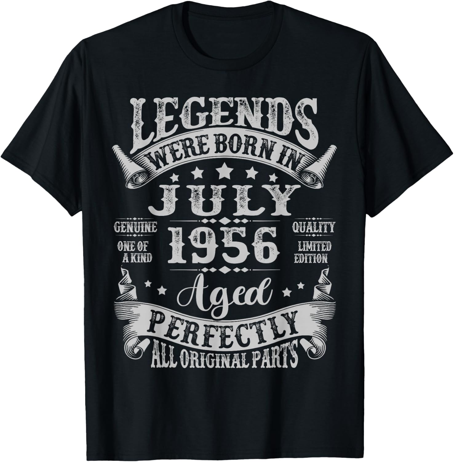 Legends Were Born in July 1956 Vintage 69th Birthday Men Dad T-Shirt - T-Shirt | Black