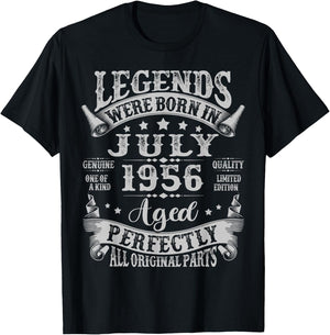 Legends Were Born in July 1956 Vintage 69th Birthday Men Dad T-Shirt - T-Shirt | Black