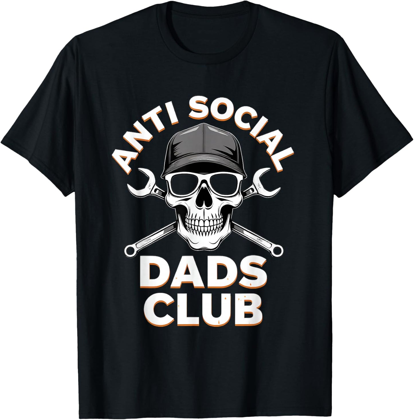 Fathers Day Gift Anti Social Dads Club T-Shirt - T-Shirt | Black
