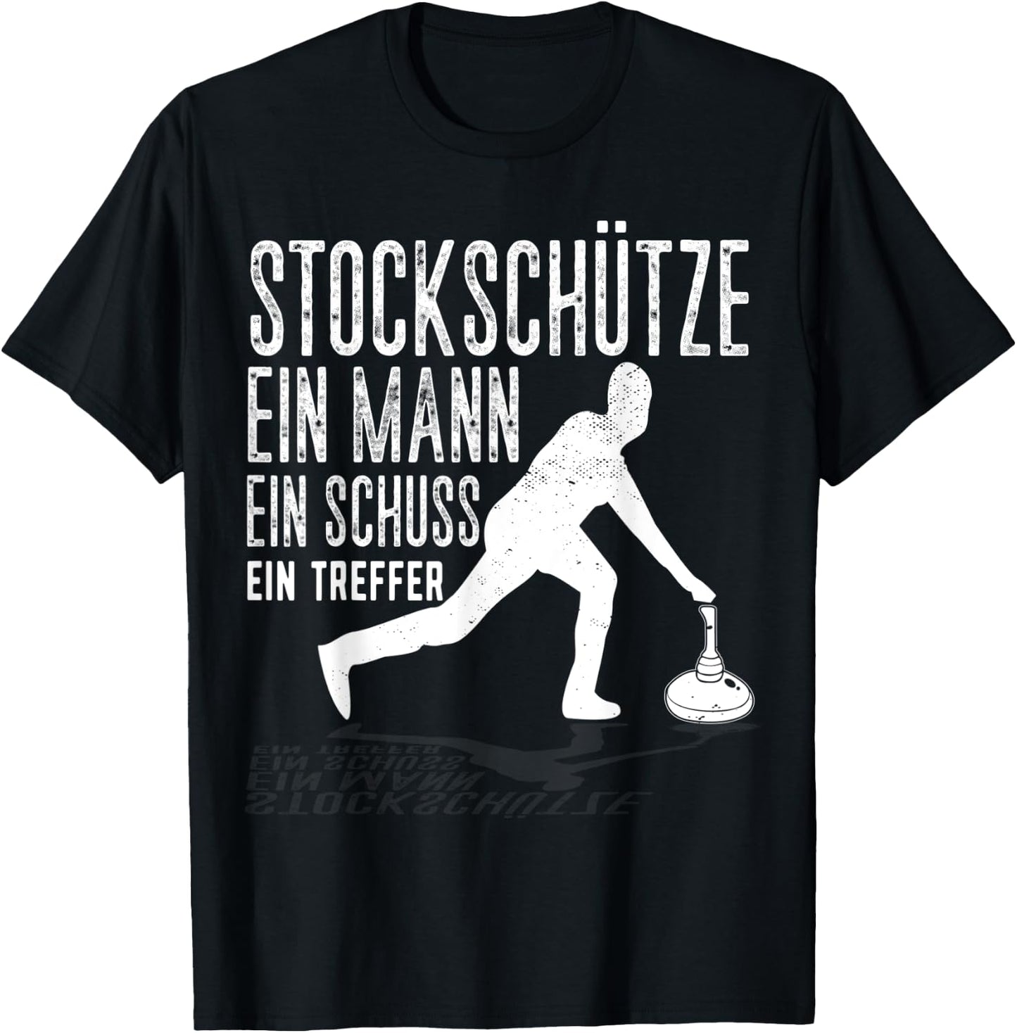 Eisstock Eistockschießen Stockschütze T-Shirt - T-Shirt | Black