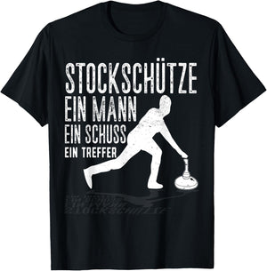 Eisstock Eistockschießen Stockschütze T-Shirt - T-Shirt | Black
