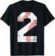 Vintage Baseball 2 Jersey Number T-Shirt - T-Shirt | Black