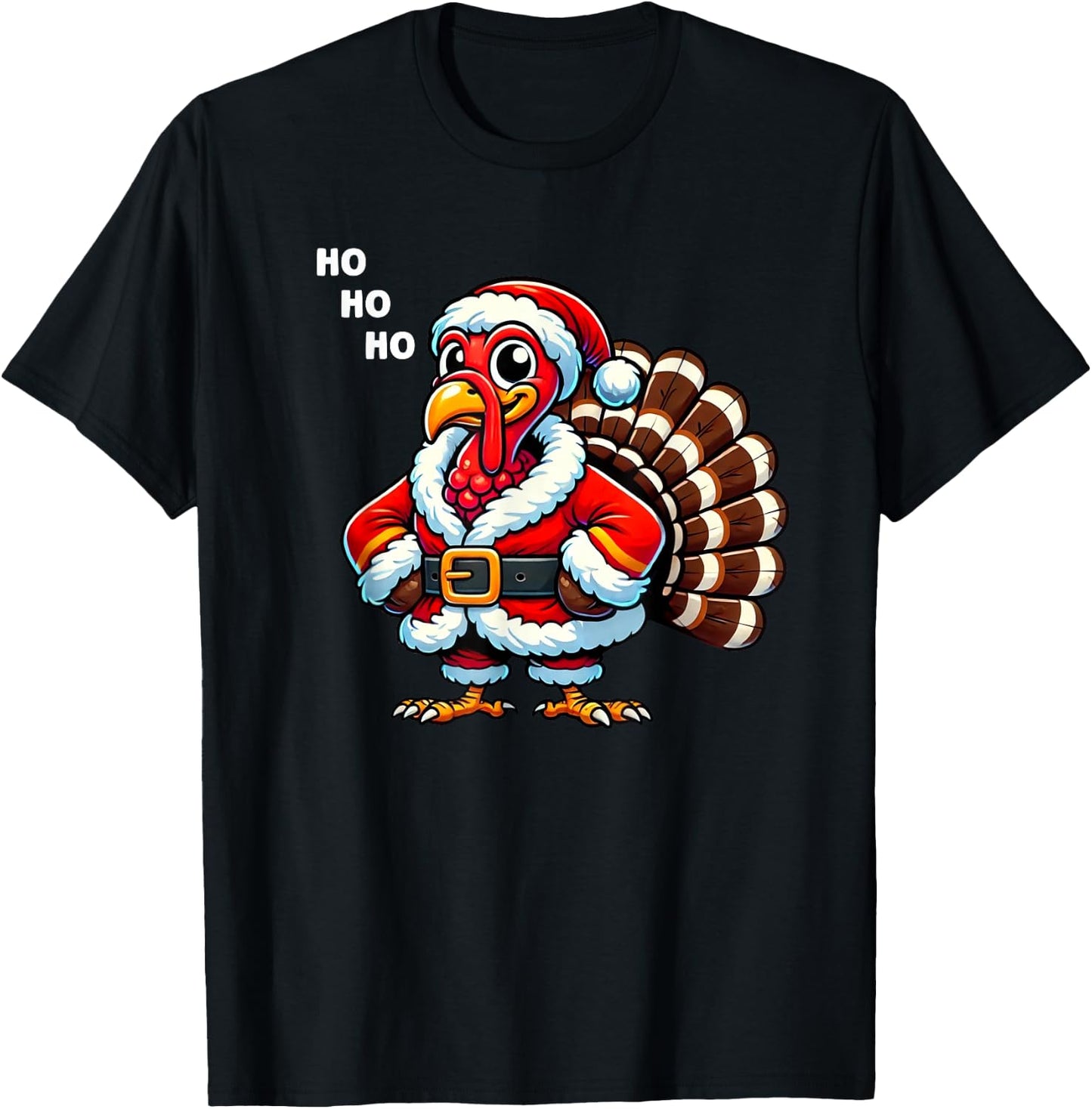 Merry Thanksmas Thanksgiving Turkey Xmas Funny Kids Men T-Shirt - T-Shirt | Black