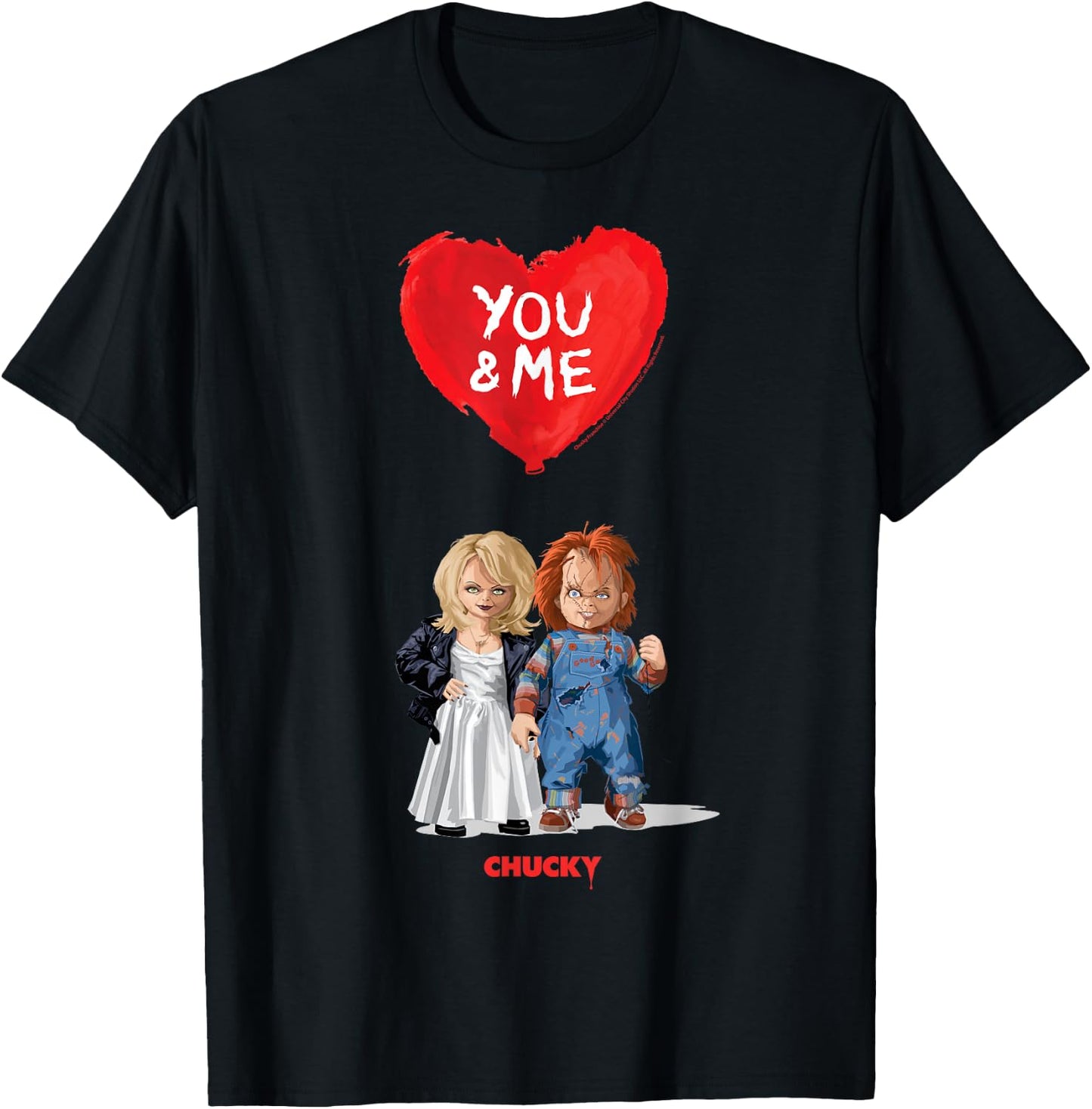 Chucky & Tiffany Blood Red Balloon T-Shirt - T-Shirt | Black