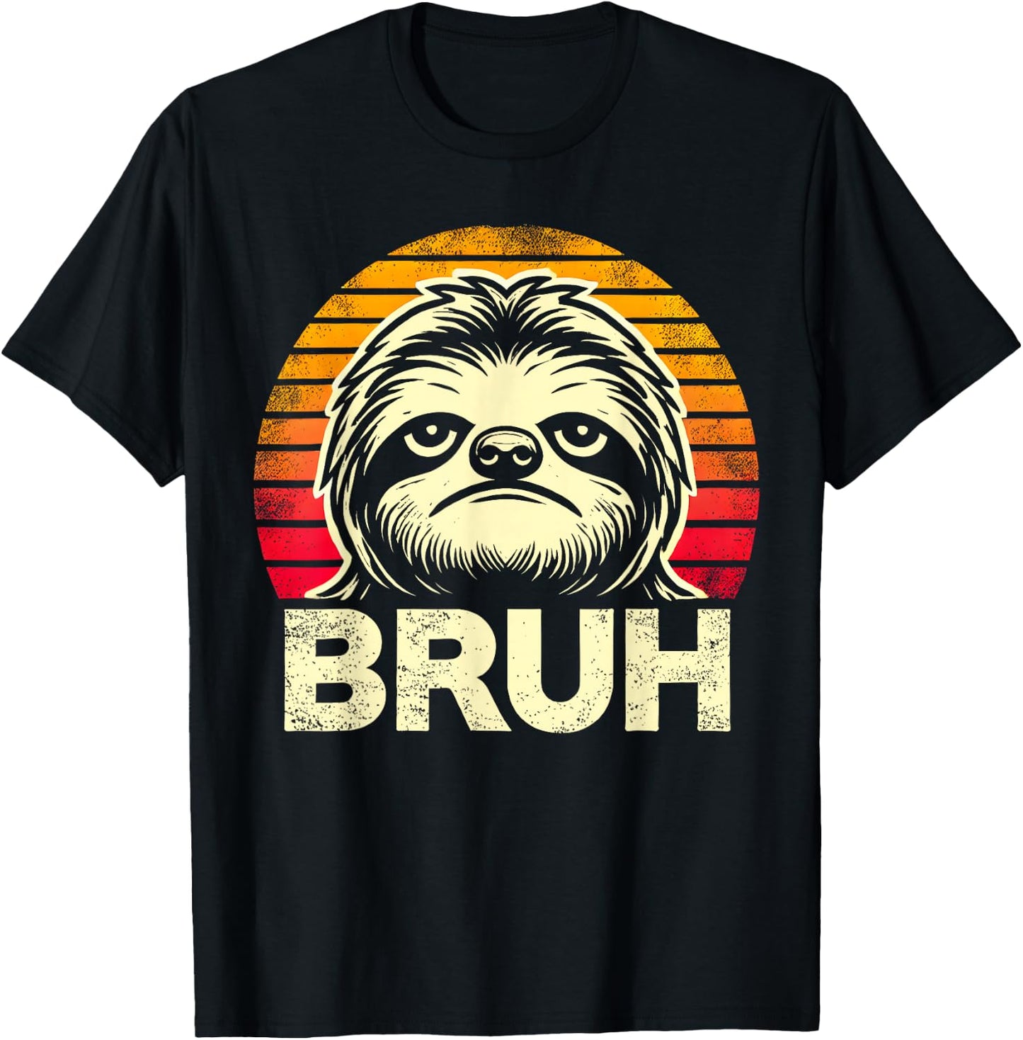 Funny Graphic Meme Sloth Bruh For Boys Girls Men Women T-Shirt - T-Shirt | Black