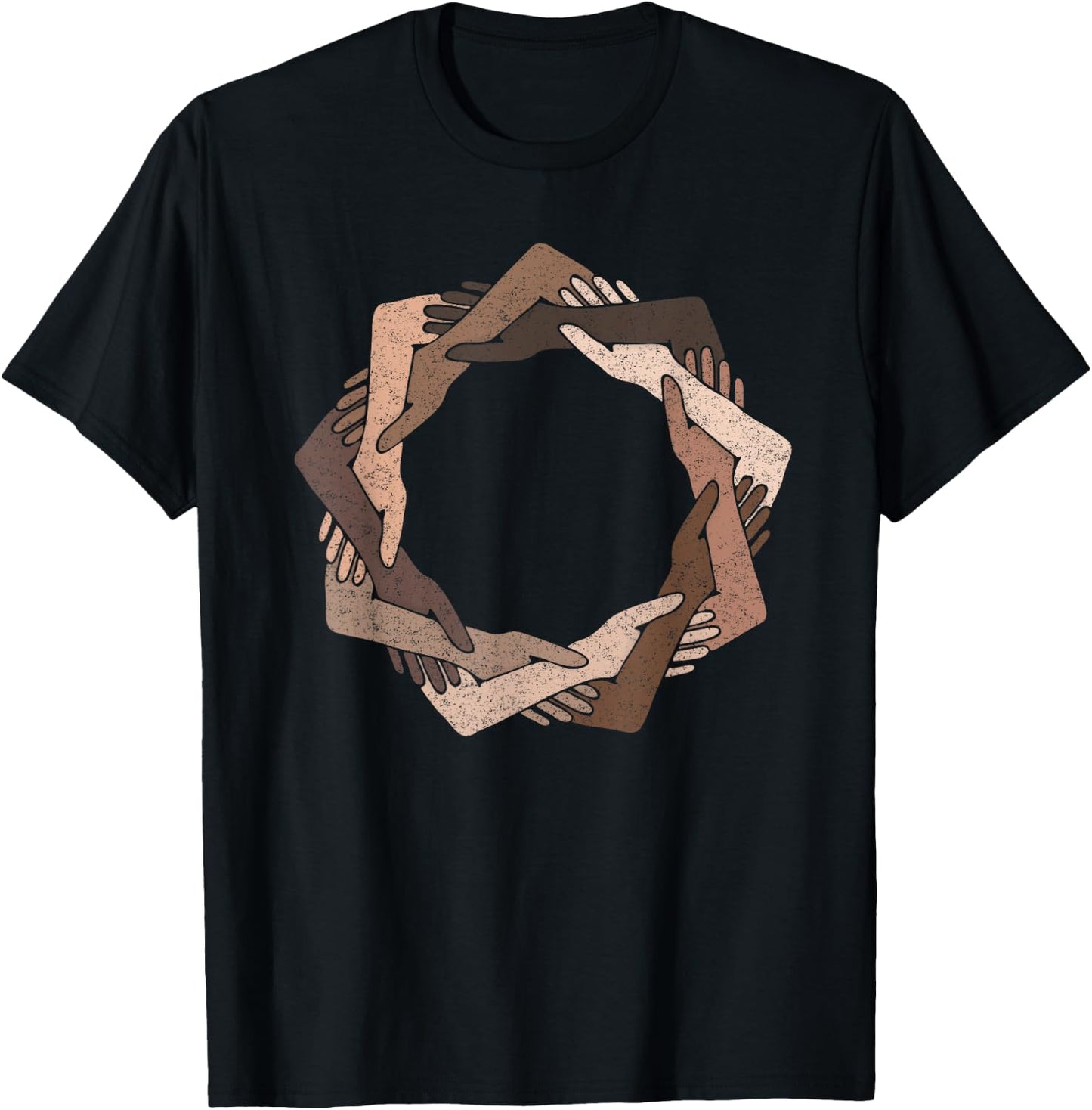 We Are One Human Family Nine Pointed Star - Baha'i Clothing T-Shirt - T-Shirt | Black