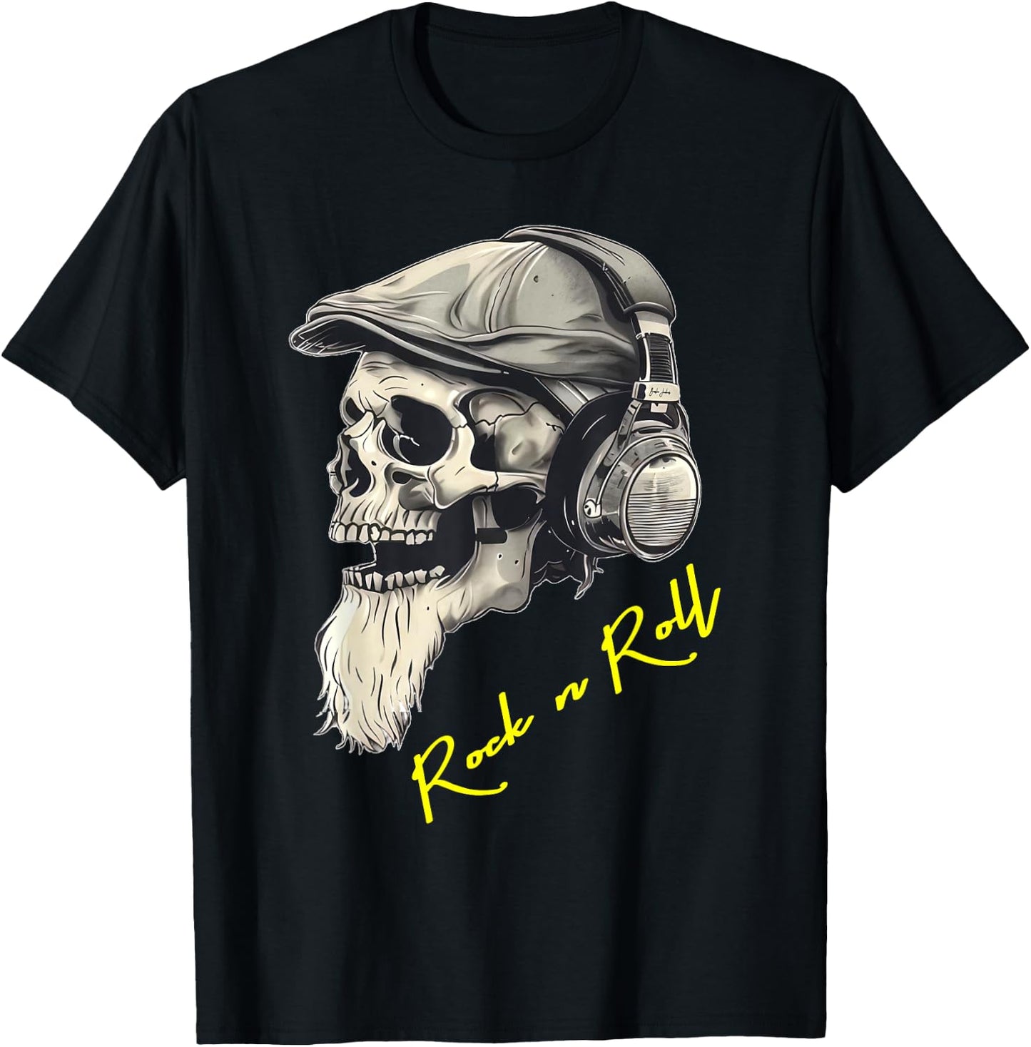 Rock n Roll Hardrock Skull Musique Tête de mort Cadeau T-Shirt - T-Shirt | Black