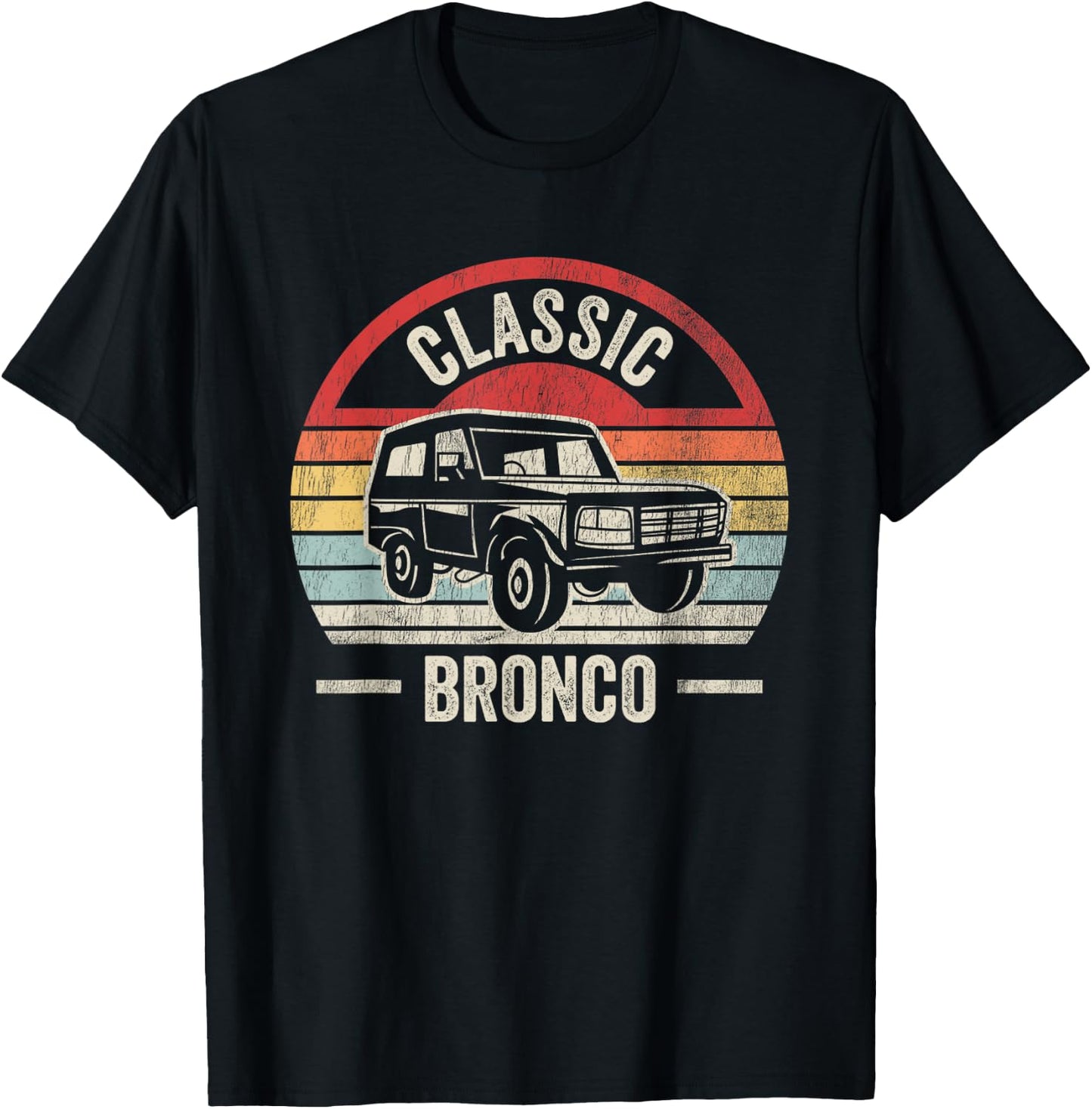 Classic Bronco Vintage Car Retro Adventure T-Shirt - T-Shirt | Black