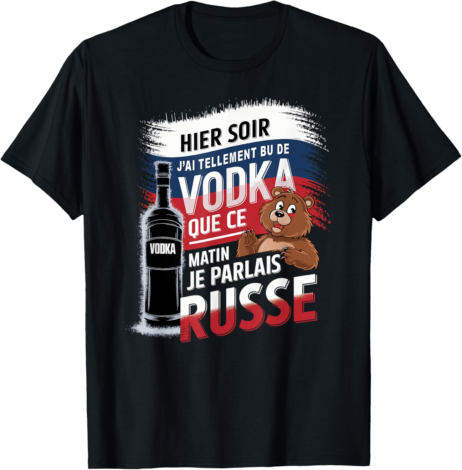 Yesterday I drank so much vodka this morning I spoke Russian , Black, S T-Shirt - T-Shirt | Black