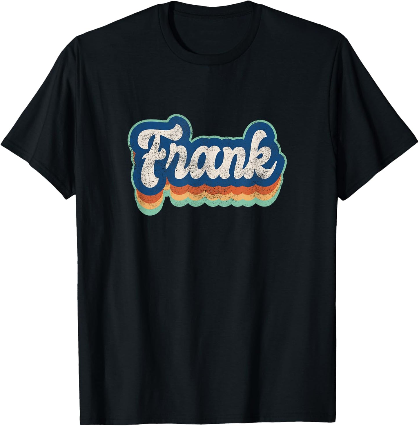 Frank First Name Boy Vintage Style 70s 80s Personalized T-Shirt - T-Shirt | Black