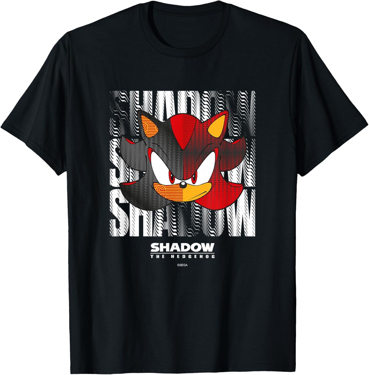 Sonic The Hedgehog, Shadow The Hedgehog - Geomaze T-Shirt - T-Shirt | Black
