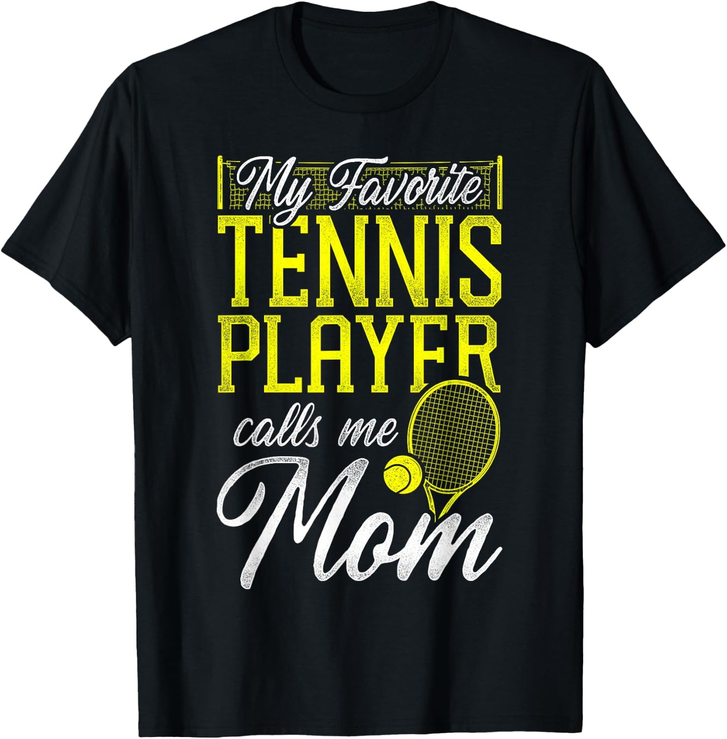Funny Tennis Player Racket Mom Daughter Son My Favorite T-Shirt - T-Shirt | Black