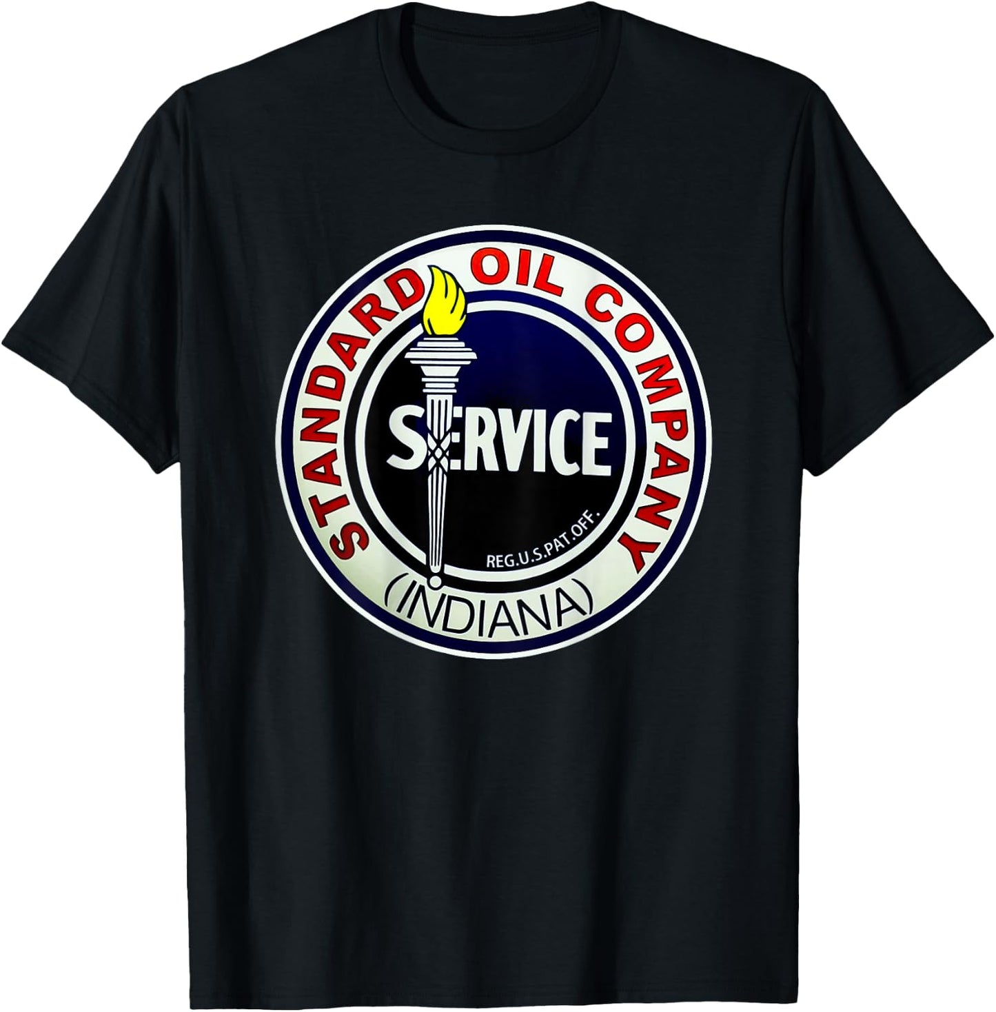Back Print Only Retro Vintage Gas Station Standard Motor Oil T-Shirt - T-Shirt | Black