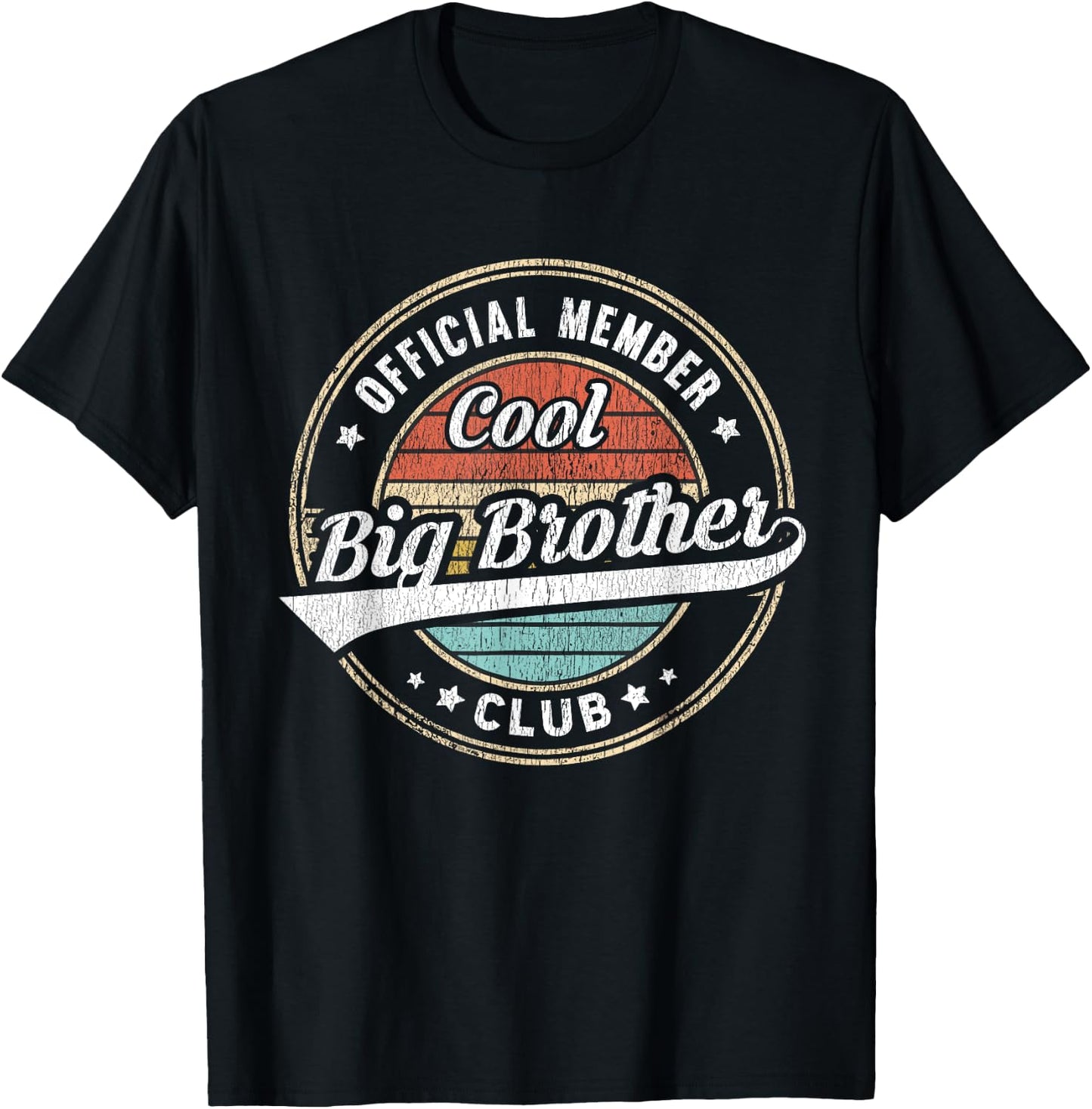 Official Member Cool Big Brother Club Funny Big Bro T-Shirt - T-Shirt | Black