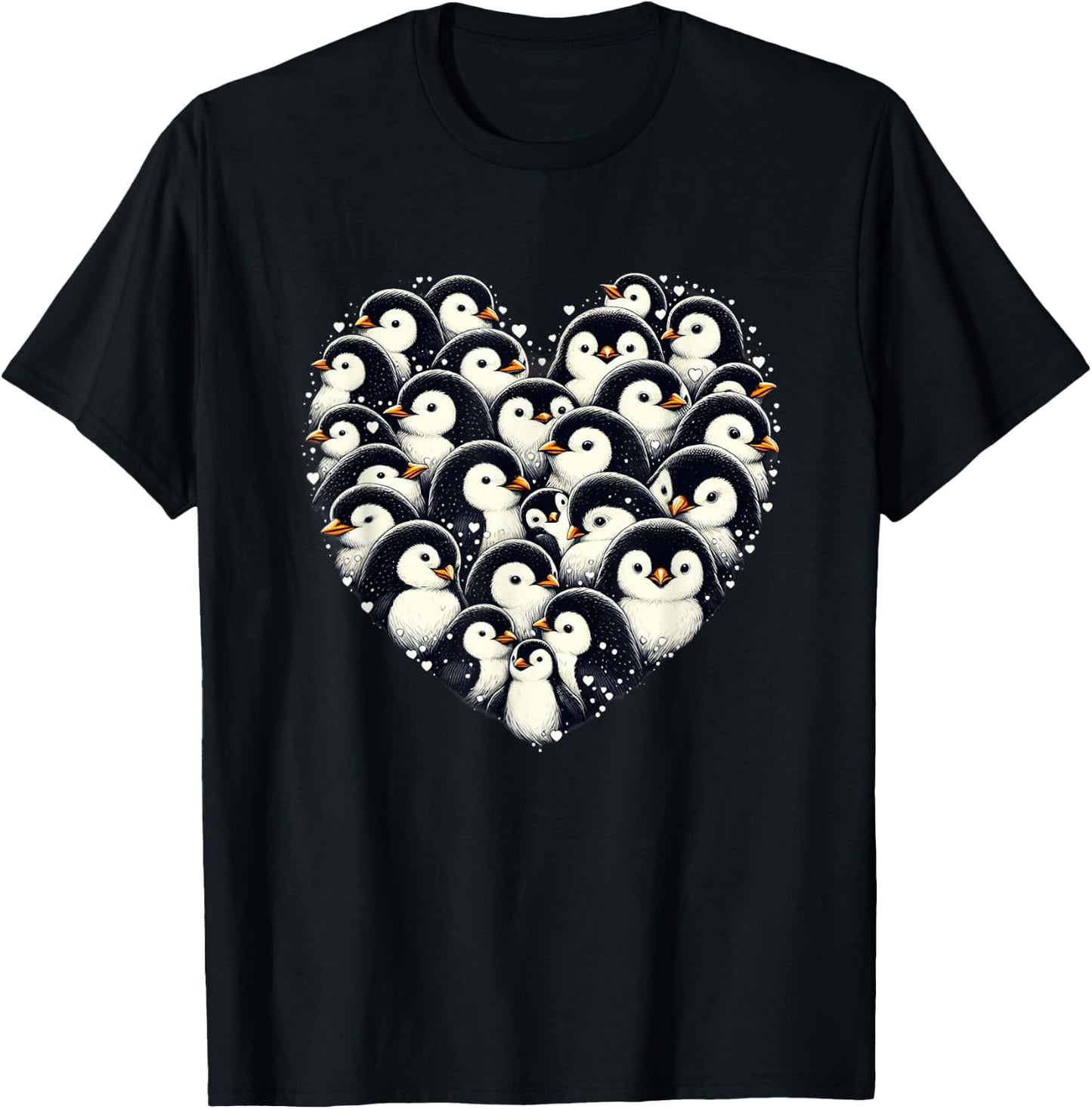 Penguins Love Beautiful Colorful Penguin Art Animal T-Shirt - T-Shirt | Black
