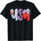 4th of July USA Flag Coquette Bow Patriotic Women Girl Kid T-Shirt - T-Shirt | Black