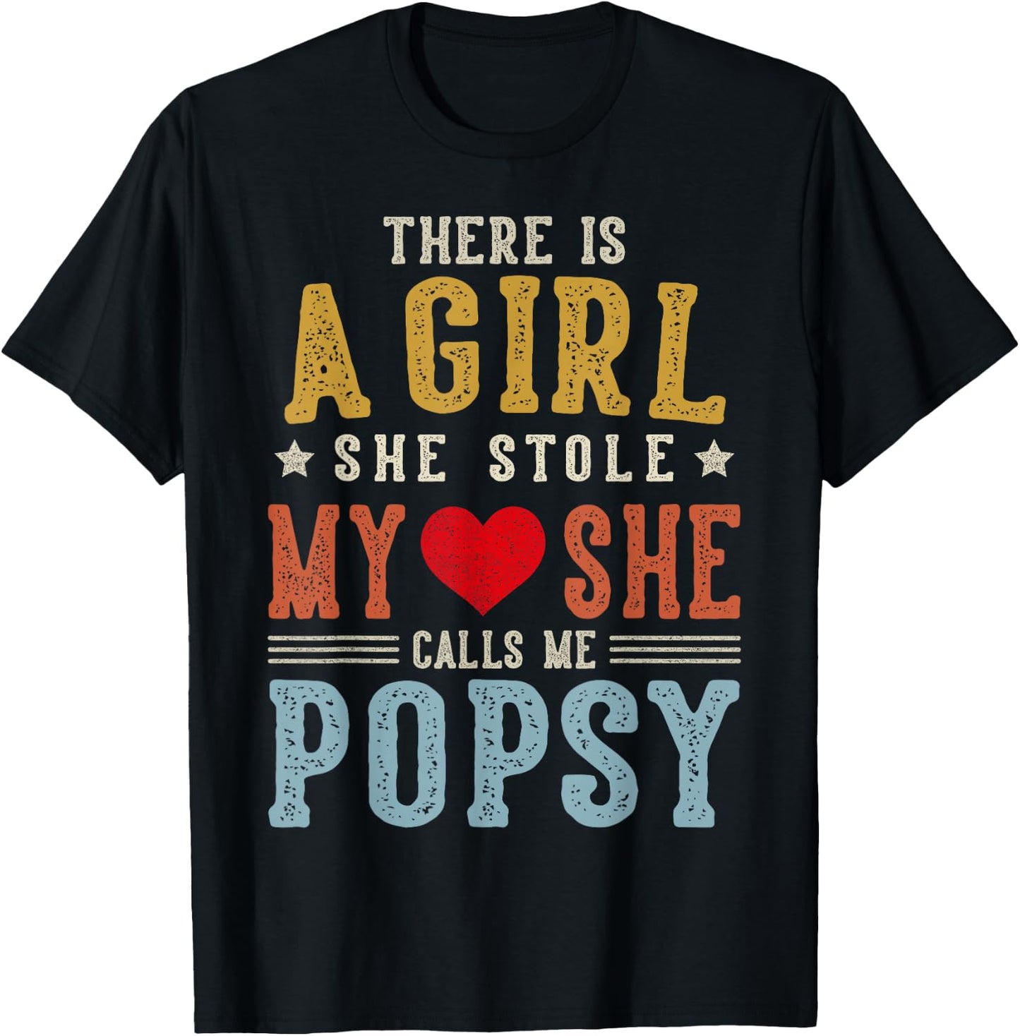 She Calls Me POPSY Funny Fathers Day Grandpa T-Shirt - T-Shirt | Black