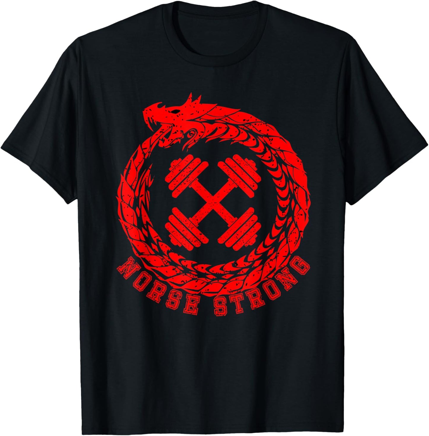 Norse Strong Scandinavian Bodybuilding PowerLifting Shirt T-Shirt - T-Shirt | Black