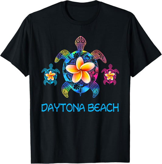 Daytona Beach Florida Tribal Tie Dye Sea Turtle T-Shirt - T-Shirt | Black