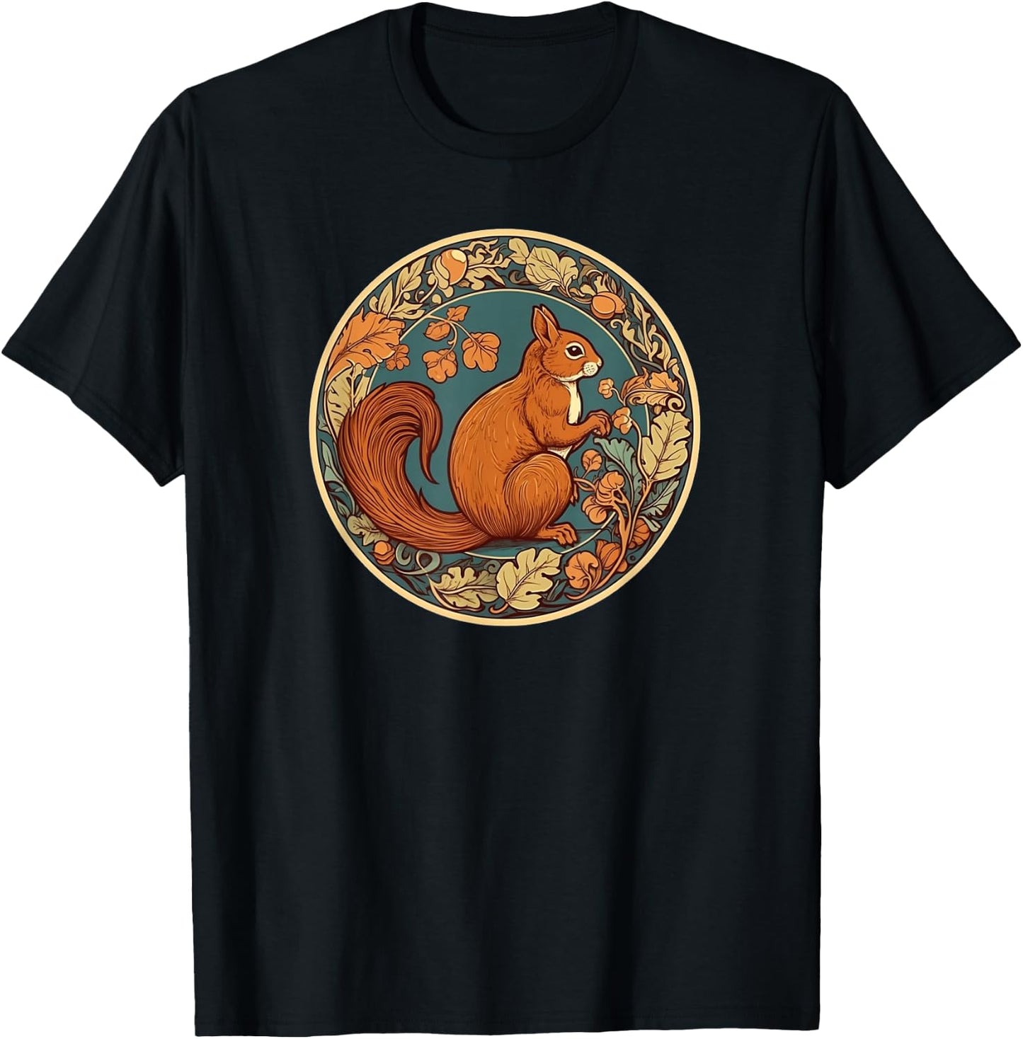Cute Kids Girls Woodland Retro Vintage Squirrel Lover T-Shirt - T-Shirt | Black