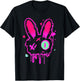 Grunge Graffiti Rabbit | Pastel Goth Punk Edgy Psychedelic T-Shirt - T-Shirt | Black