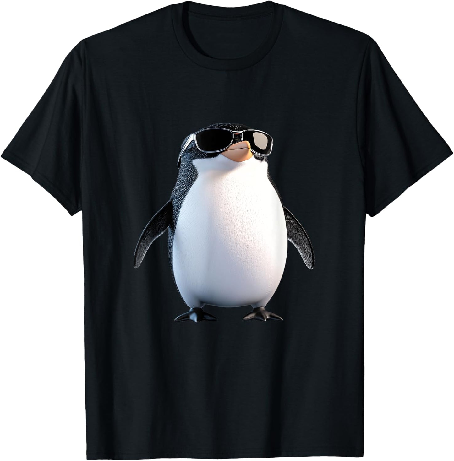 Penguin with Sunglasses - Cool Design for Penguin Fans , Black, S T-Shirt - T-Shirt | Black