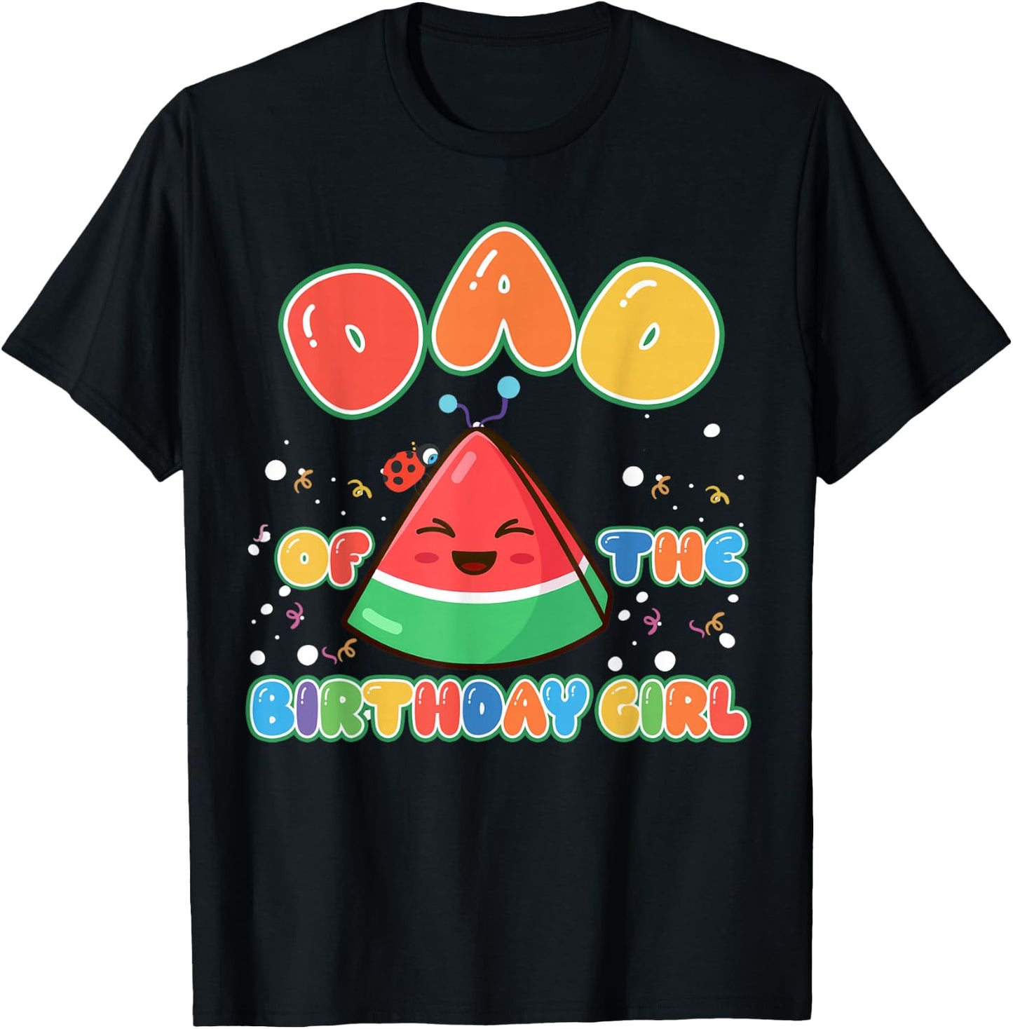 Mom and Dad of The Birthday Girl Funny Melon Family Matching T-Shirt - T-Shirt | Black