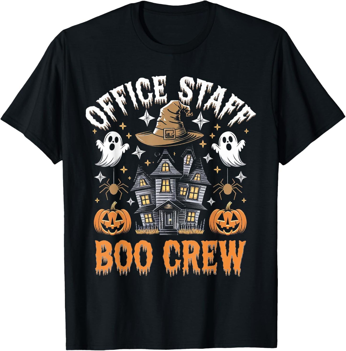 Office Staff Boo Crew Funny Halloween Matching Costume T-Shirt - T-Shirt | Black