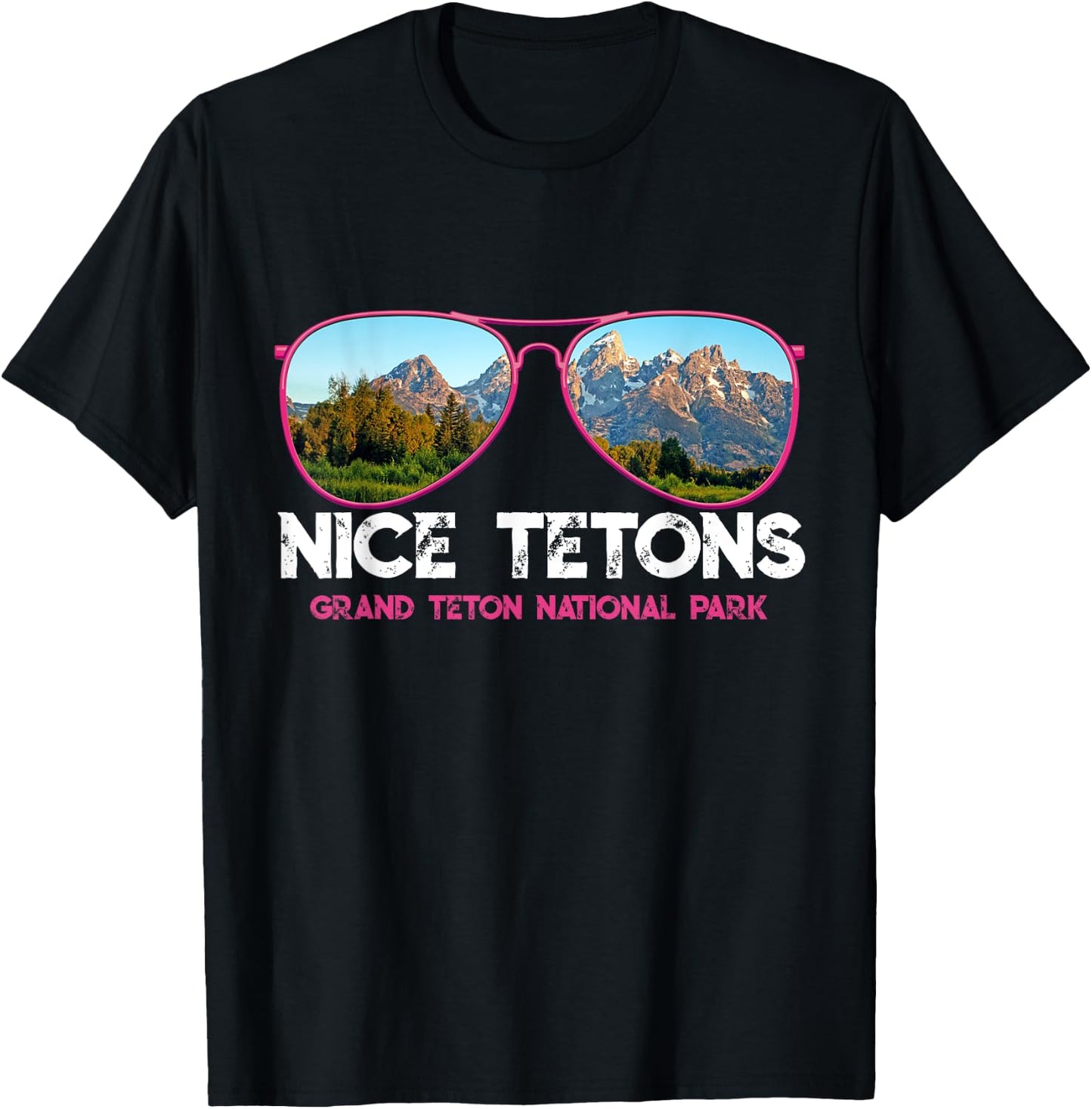 Punny Nice Tetons Teton Mountain T-Shirt - T-Shirt | Black