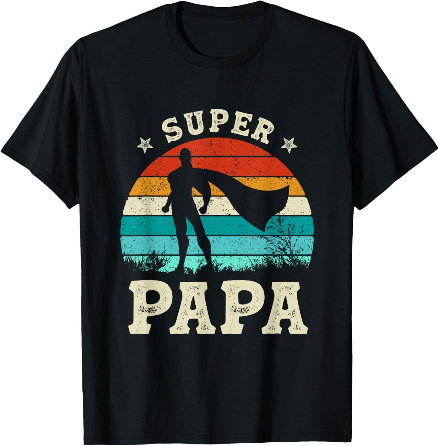 Superpapa Vatertag Sohn Tochter Superheld Super Papa T-Shirt - T-Shirt | Black